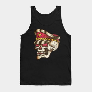 American Traditional Distressed Skull with Cap Tank Top